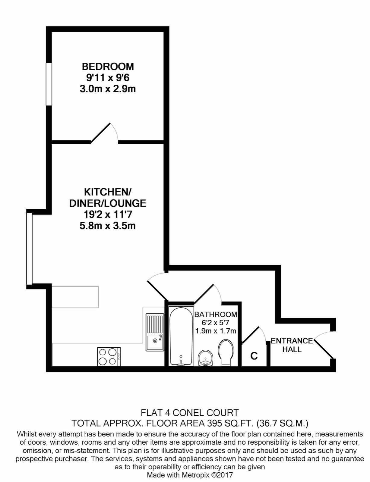 Floorplan of Flat 4, Conel Court