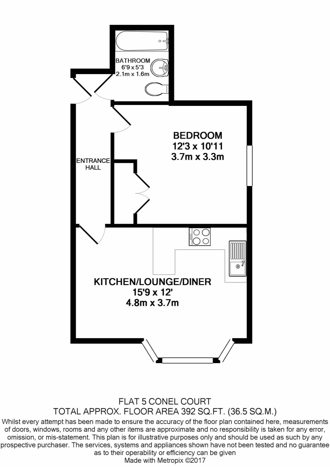 Floorplan of Flat 5, Conel Court