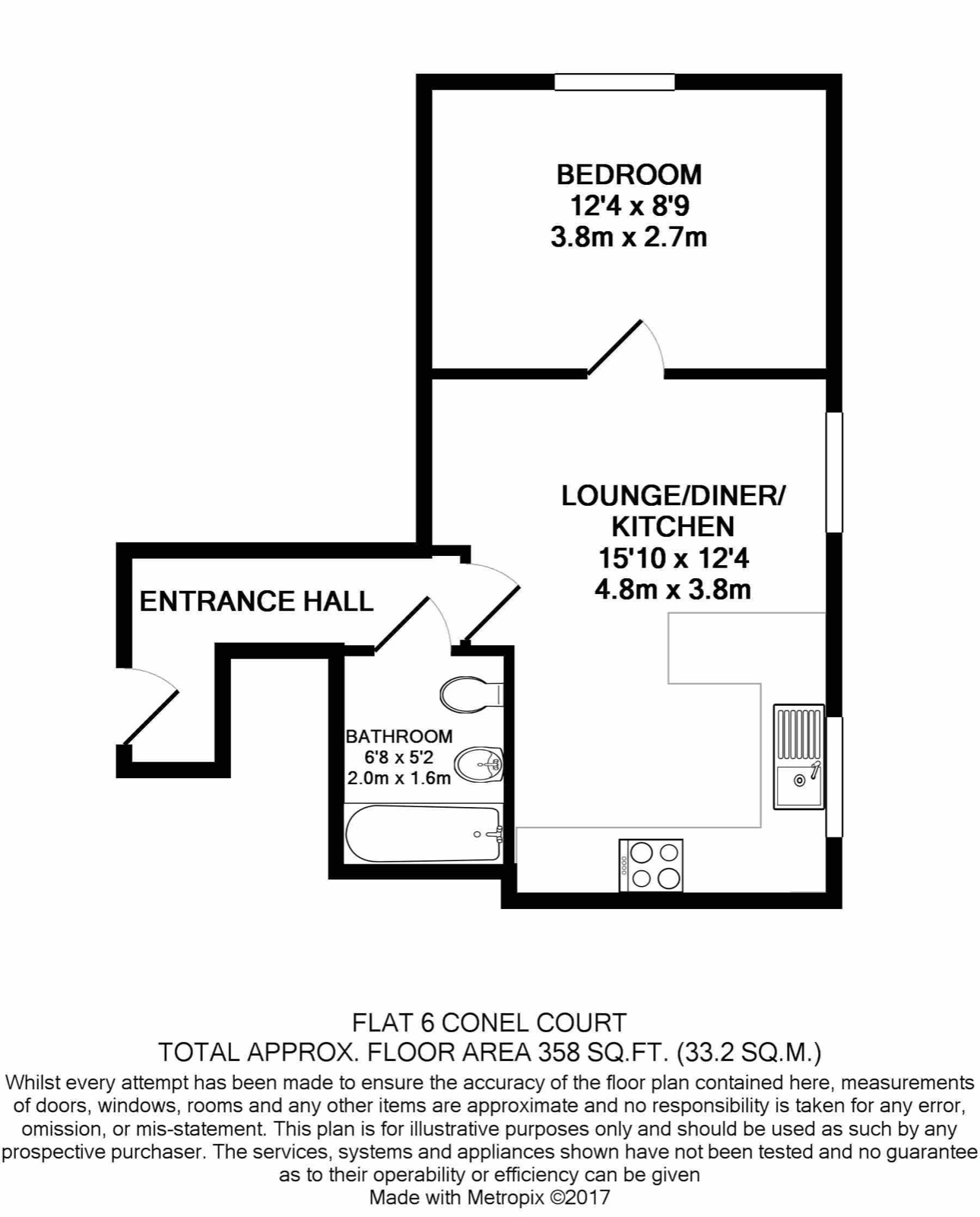 Floorplan of Flat 6, Conel Court