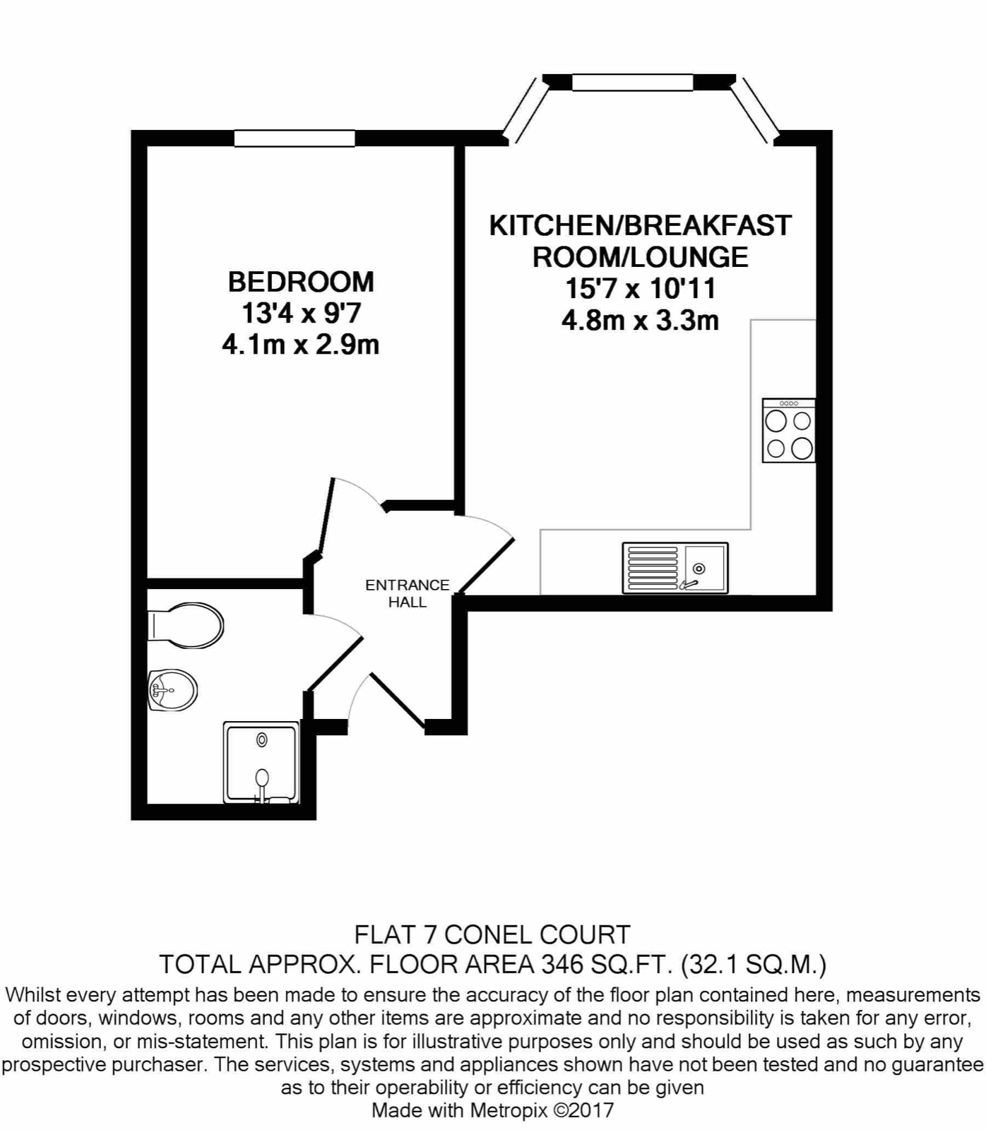 Floorplan of Flat 7, Conel Court