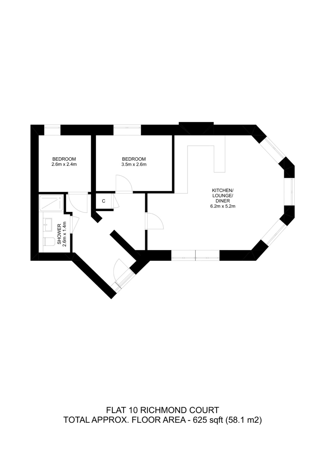 Floorplan of Flat 10, Richmond Court
