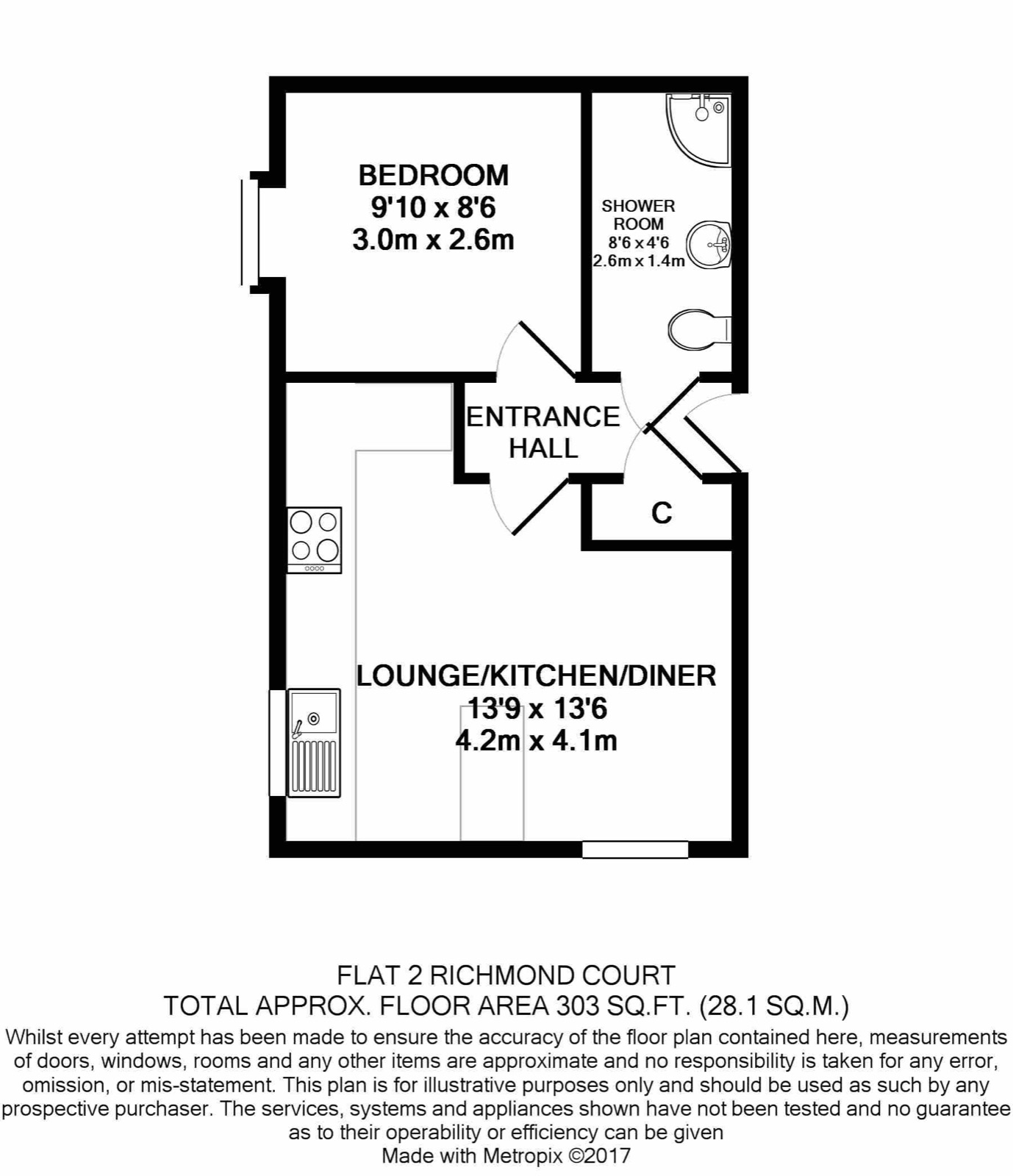 Floorplan of Flat 2, Richmond Court