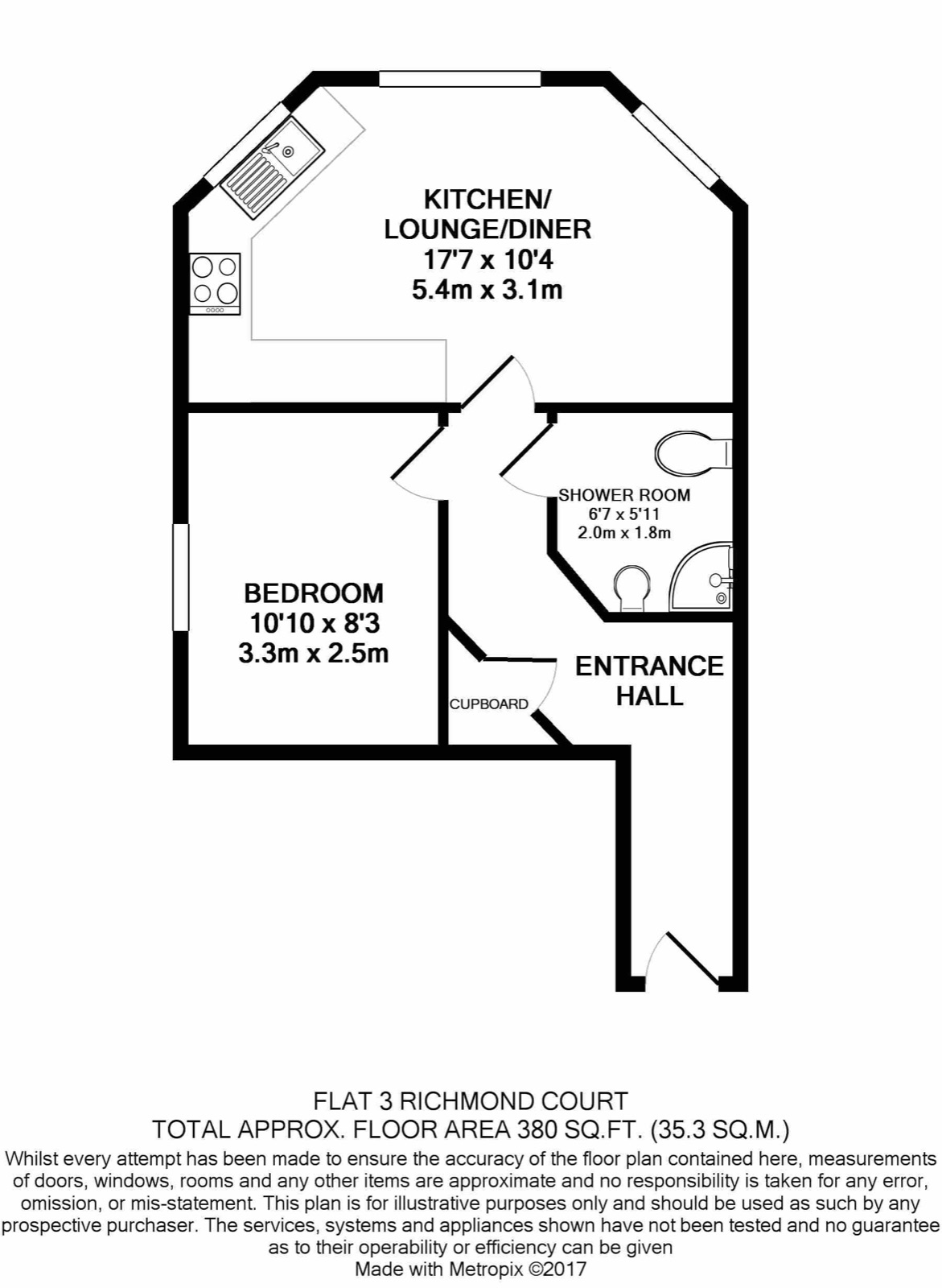 Floorplan of Flat 3, Richmond Court