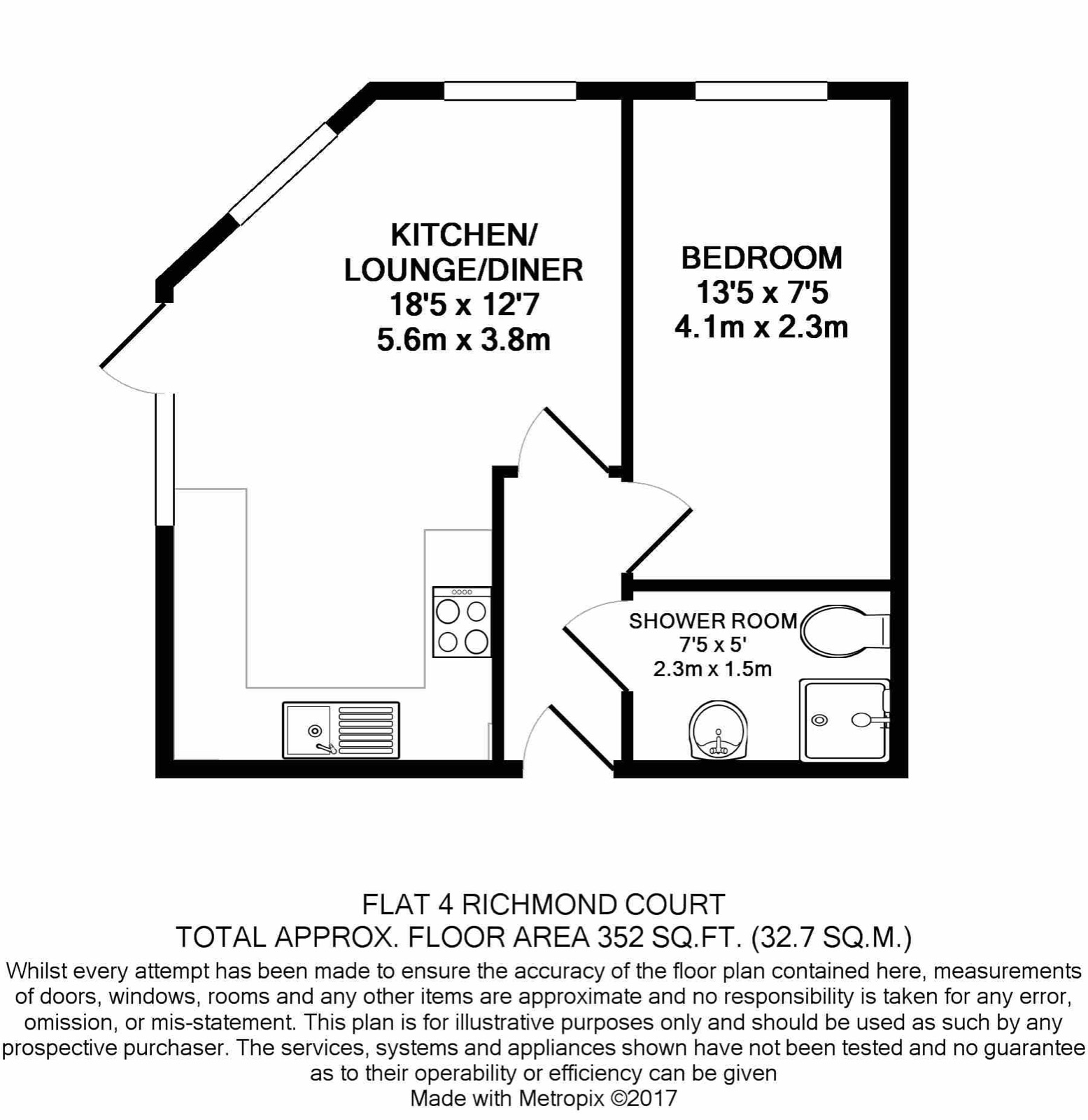 Floorplan of Flat 4, Richmond Court