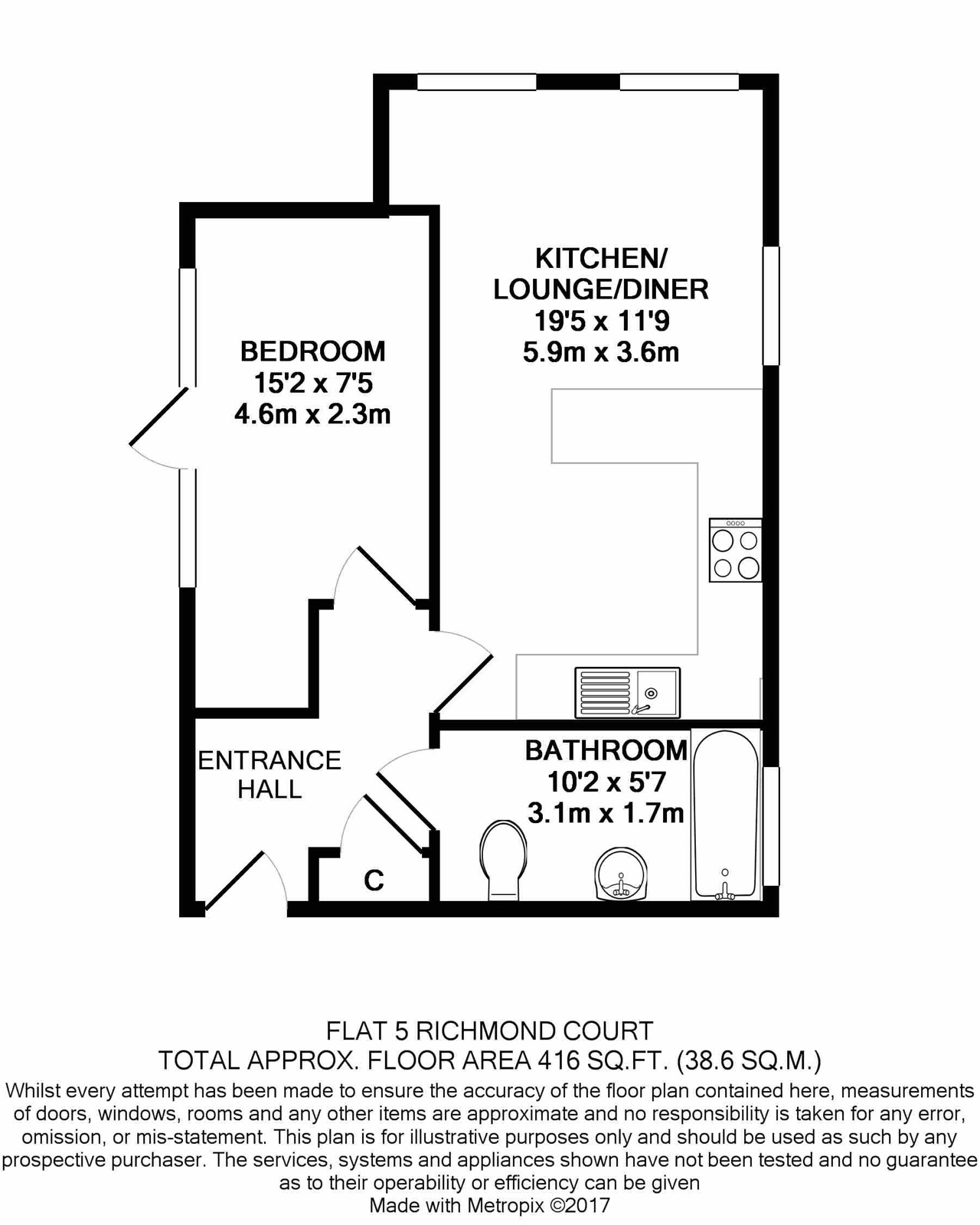 Floorplan of Flat 5, Richmond Court