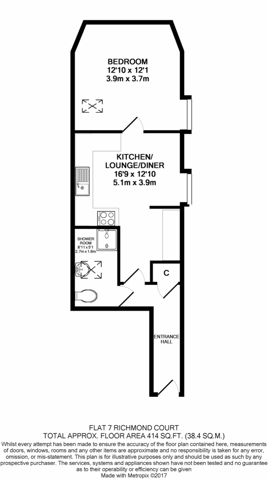 Floorplan of Flat 7, Richmond Court
