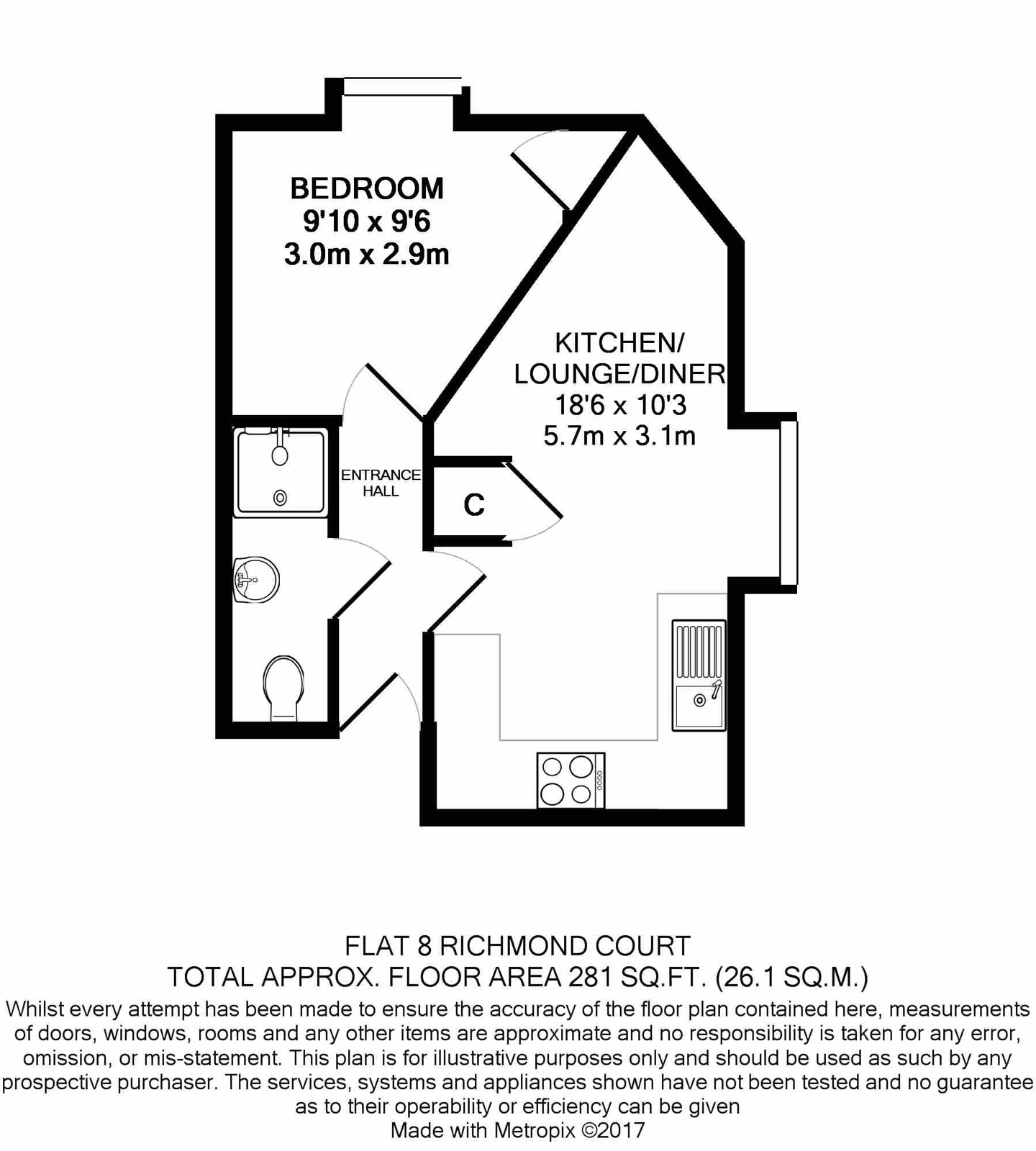 Floorplan of Flat 8, Richmond Court
